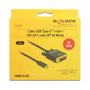 DeLOCK Adaptador USB Type-C a DVI 24+1 4K 30 Hz 3 m Negro