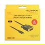 DeLOCK Adaptador USB-C a DVI 24+1 Pin DP-Alt Mode 4K 30 Hz 3 m Negro, Referencia 87903