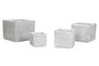 DKD Home Decor Set de 4 Maceteros de Magnesia Gris