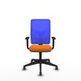 PIQUERAS Y CRESPO Silla de oficina Motilla Naranja y Azul