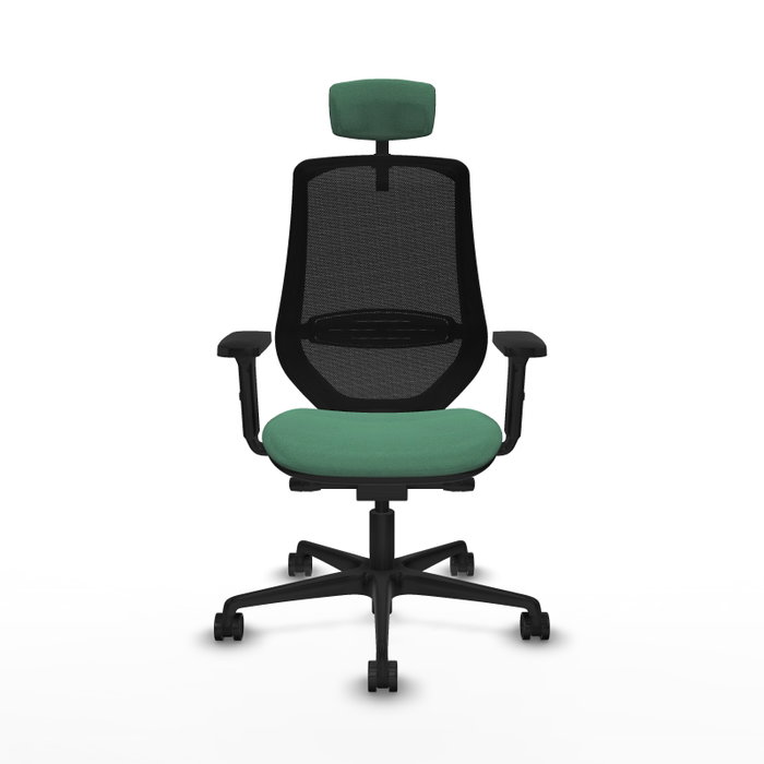 Silla de oficina Mardos con mecanismo Sincro/Traslack tapizada con Tela color Verde esmeralda y malla color Negro. Equipada con lumbar 1D, Brazos 2D, Cabecero 2D y Ruedas 65mm nailon Silla de oficina Mardos con mecanismo Sincro/Traslack tapizada con Tela color Verde esmeralda y malla color Negro. Equipada con lumbar 1D, Brazos 2D, Cabecero 2D y Ruedas 65mm nailon