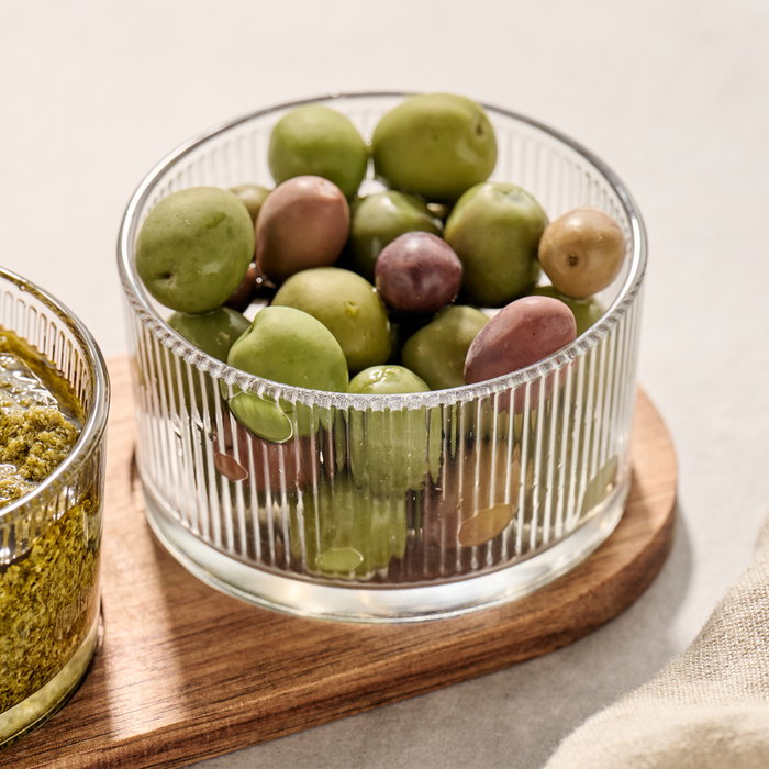 Day Juego De 3 Bols Con Bandeja De Vidrio Y Acacia Day Juego De 3 Bols Con Bandeja De Vidrio Y Acacia