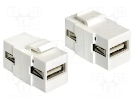 DeLOCK Módulo Keystone USB 2.0 A hembra a hembra blanco