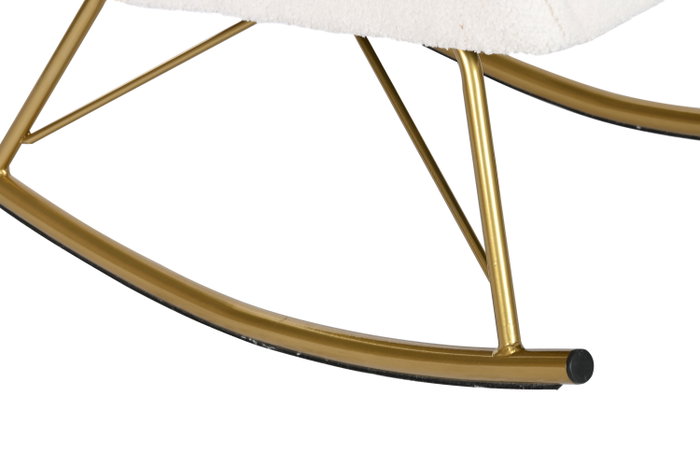 DKD Home Decor Mecedora Borreguito Blanco y Dorado DKD Home Decor Mecedora Borreguito Blanco y Dorado