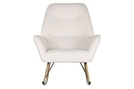 DKD Home Decor Mecedora Borreguito Blanco y Dorado