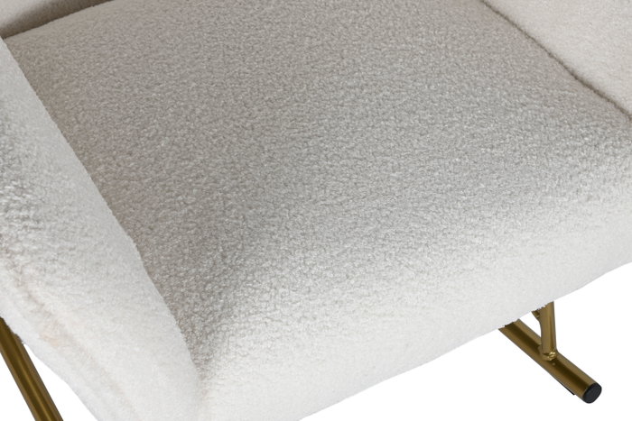 DKD Home Decor Mecedora Borreguito Blanco y Dorado