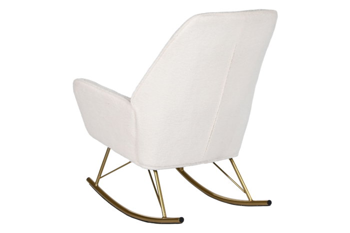 DKD Home Decor Mecedora Borreguito Blanco y Dorado DKD Home Decor Mecedora Borreguito Blanco y Dorado