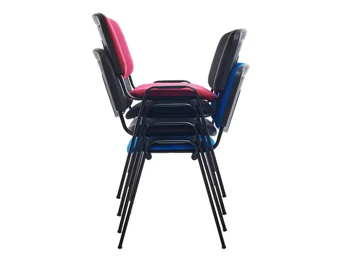 Rocada Silla Confidente Estructura Metálica Tapizada en Tela Ignífuga Negra 57x81x48 cm