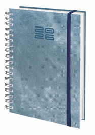 Agenda Anual (2026) Edeusto Lovere Wire-O Tapa Dura Con Goma D13 166X240 D/P Azul (B40)