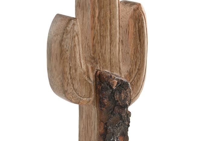 DKD Home Decor Set de 2 Decoraciones de Cactus en Mango Natural DKD Home Decor Set de 2 Decoraciones de Cactus en Mango Natural
