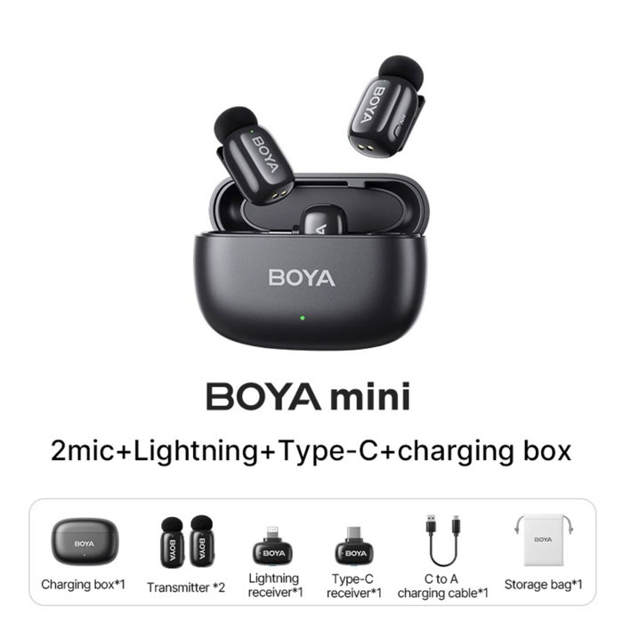 Boya Mini 12 2TX + 2RX Black
