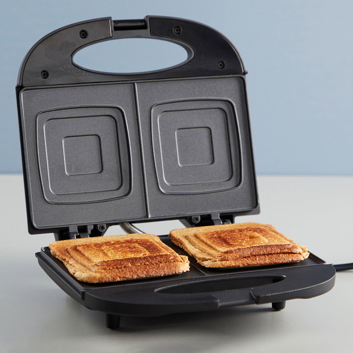 Day Sandwichera 750W para 2 Sándwiches con Revestimiento Antiadherente Fácil de Limpiar