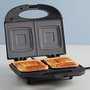 Day Sandwichera 750W para 2 Sándwiches con Revestimiento Antiadherente Fácil de Limpiar