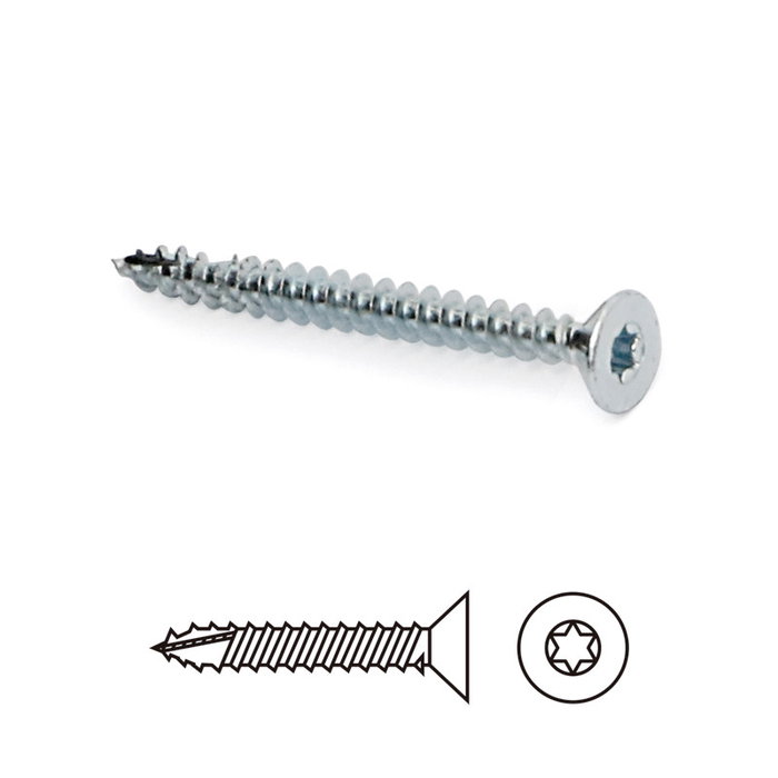 UCAFIX Tornillo S-Fix para Madera Cabeza Plana Torx Zincado Largo 35mm Diámetro 3.5mm (1000 Unidades) UCAFIX Tornillo S-Fix para Madera Cabeza Plana Torx Zincado Largo 35mm Diámetro 3.5mm (1000 Unidades)