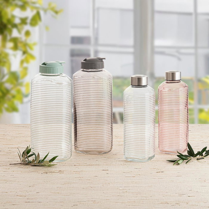 Botella Vidrio Tape Acero Inox Velvet Quid 1 L Botella Vidrio Tape Acero Inox Velvet Quid 1 L