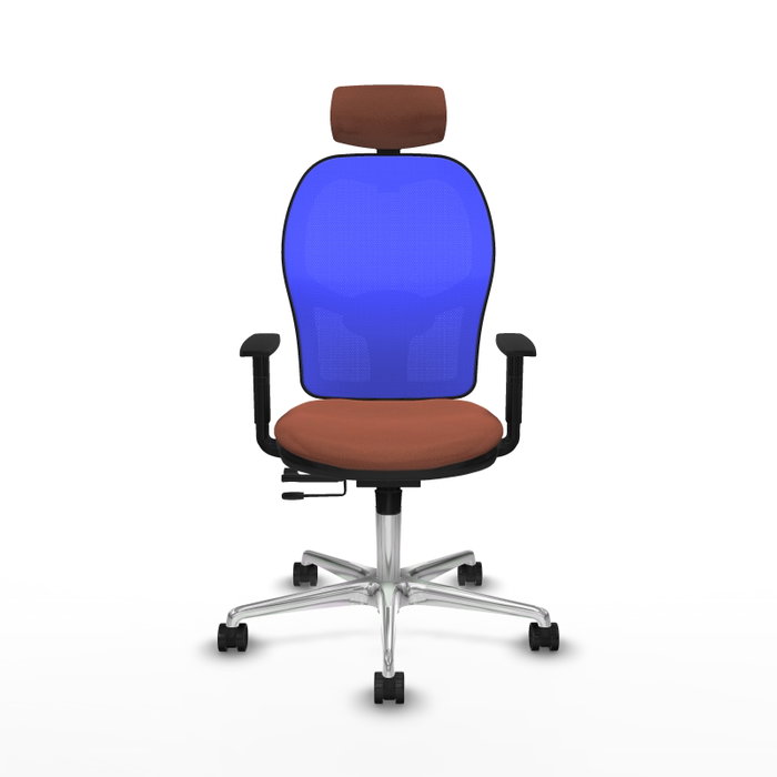 PIQUERAS Y CRESPO Silla de oficina Jorquera con mecanismo Sincro/Traslack, Marrón y Azul PIQUERAS Y CRESPO Silla de oficina Jorquera con mecanismo Sincro/Traslack, Marrón y Azul