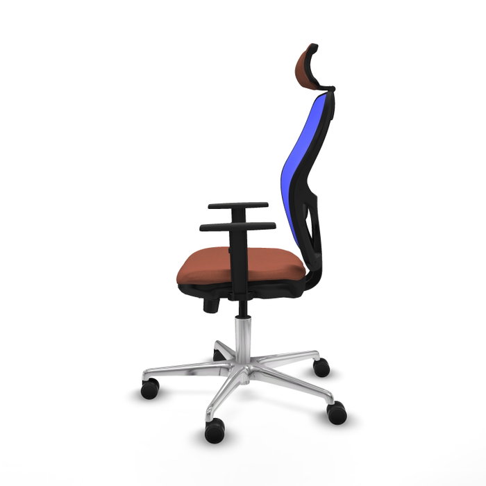 PIQUERAS Y CRESPO Silla de oficina Jorquera con mecanismo Sincro/Traslack, Marrón y Azul PIQUERAS Y CRESPO Silla de oficina Jorquera con mecanismo Sincro/Traslack, Marrón y Azul