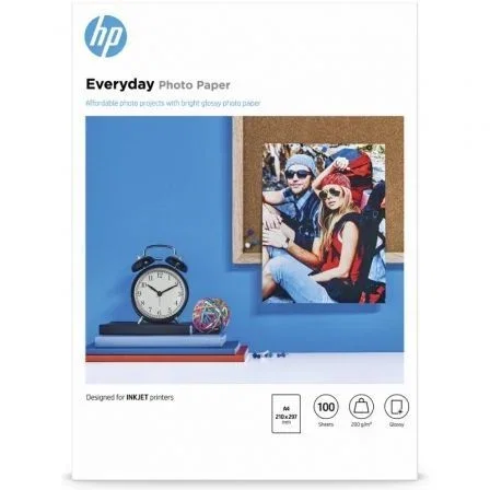HP Papel Fotográfico Everyday Glossy A4 200g, 100 Hojas HP Papel Fotográfico Everyday Glossy A4 200g, 100 Hojas