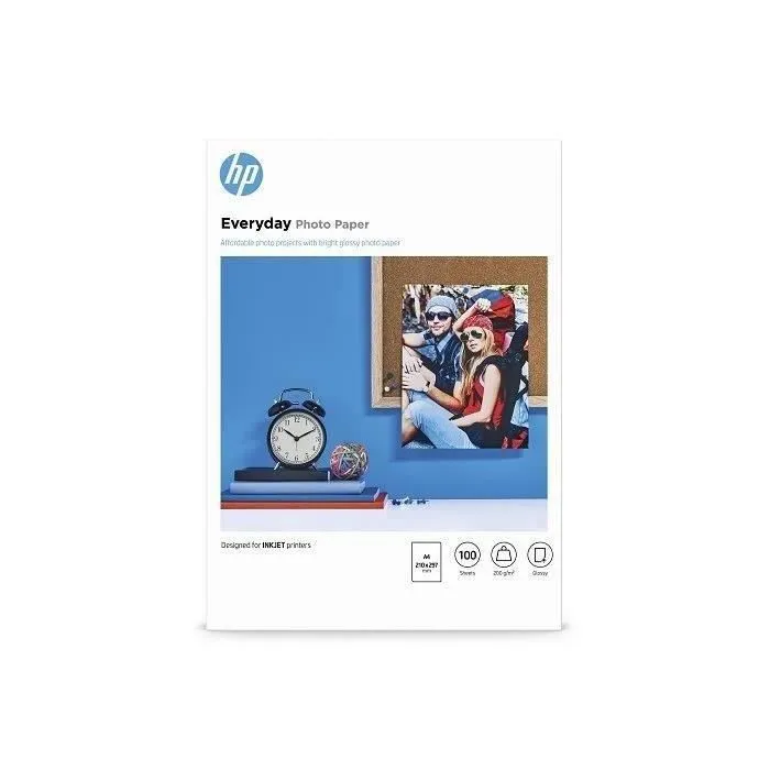 HP Papel Fotográfico Everyday Glossy A4 200g, 100 Hojas HP Papel Fotográfico Everyday Glossy A4 200g, 100 Hojas