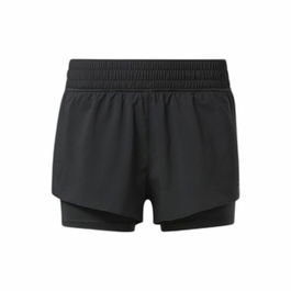 Pantalones Cortos Deportivos para Mujer Reebok Wor Run 2 In 1 Short Negro