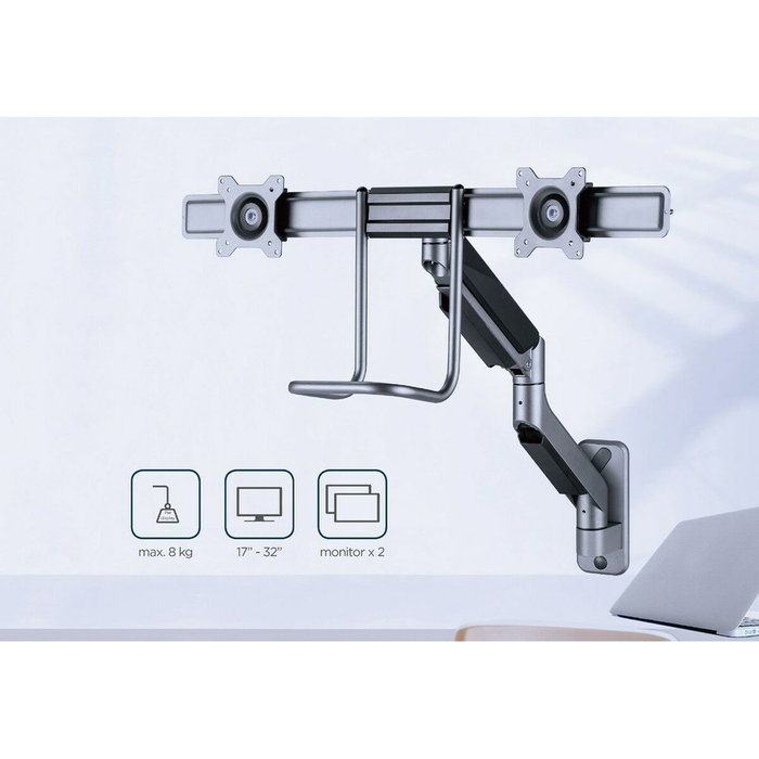 Gembird Soporte para 2 Monitores de 17-32 pulgadas (8 kg)