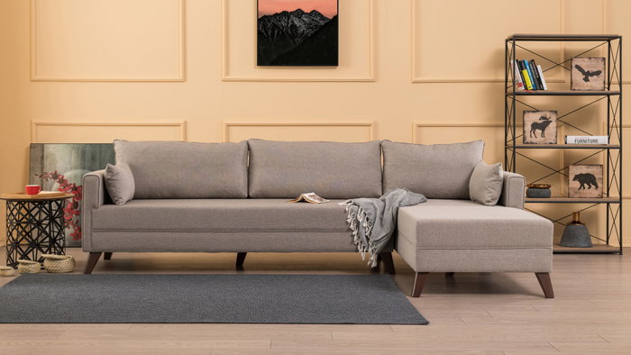 Atelier Del Sofa Sofá Esquinero Derecho Bella 1 Crema 275x165x85 cm