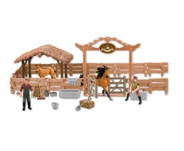 Jugatoys - naturetoys Granja para caballos con establo y accesorios