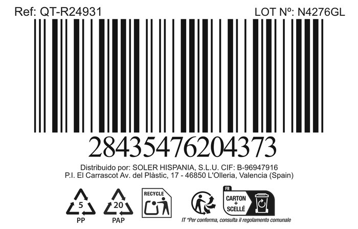 Quttin Fiambrera Rectangular Hermética 17.5 x 13 cm 600 cc (6 Unidades)