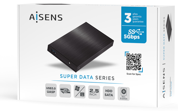Aisens Caja Externa 2,5″ ASE-2523B Negro