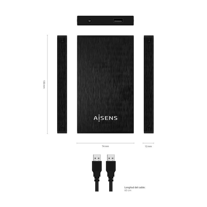 Aisens Caja Externa 2,5″ ASE-2523B Negro