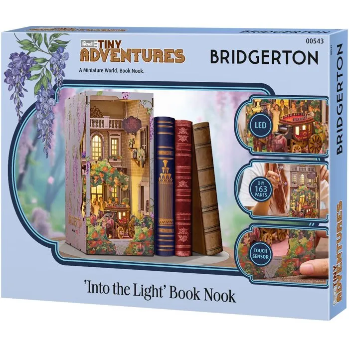 Revell REV4009803005430 - Kit de Bricolaje Book Nook Tiny Adventures Bridgerton In the Light LED - Sujetalibros 3D