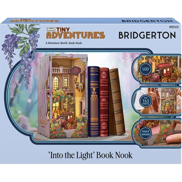 Revell REV4009803005430 - Kit de Bricolaje Book Nook Tiny Adventures Bridgerton In the Light LED - Sujetalibros 3D