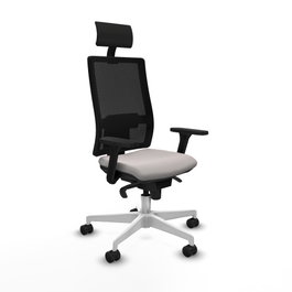 PIQUERAS Y CRESPO Silla de oficina Horna Blanco/Negro con Mecanismo Sincro