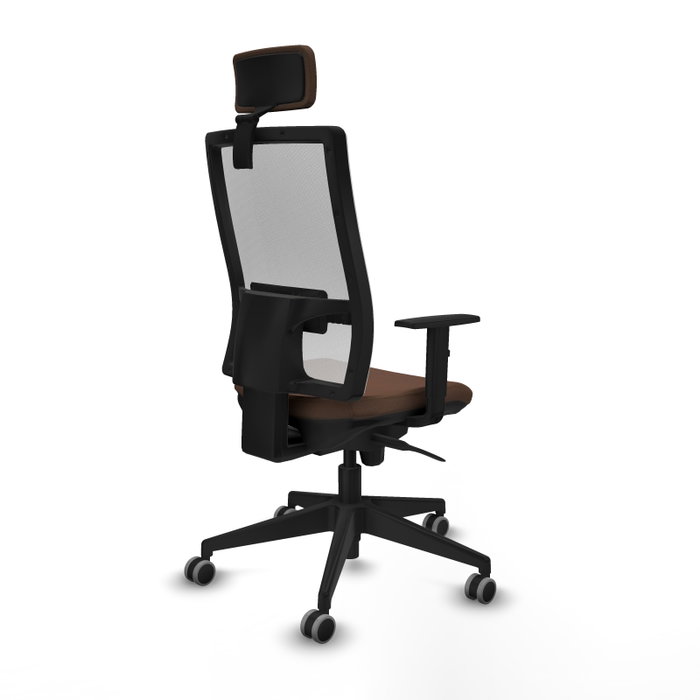 PIQUERAS Y CRESPO Silla de oficina Horna con mecanismo Sincro, Marrón y Blanco PIQUERAS Y CRESPO Silla de oficina Horna con mecanismo Sincro, Marrón y Blanco