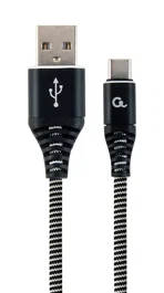 Gembird Cable USB A a USB C Trenzado Premium 2m Negro/Blanco