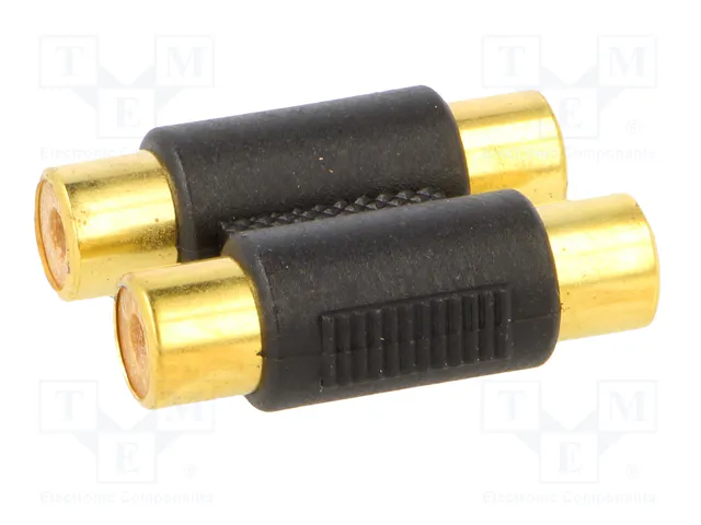 GEMBIRD Adaptador RCA tomacorriente x2 con cobertura dorada
