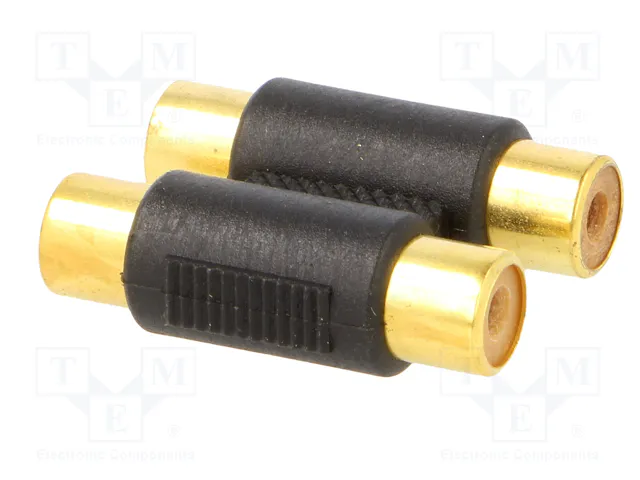 GEMBIRD Adaptador RCA tomacorriente x2 con cobertura dorada