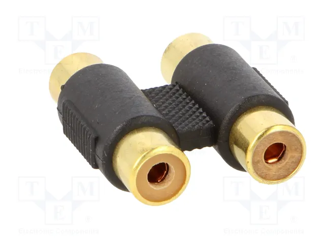 GEMBIRD Adaptador RCA tomacorriente x2 con cobertura dorada