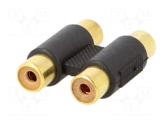 GEMBIRD Adaptador RCA tomacorriente x2 con cobertura dorada