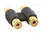 GEMBIRD Adaptador RCA tomacorriente x2 con cobertura dorada