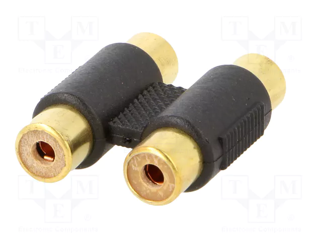 GEMBIRD Adaptador RCA tomacorriente x2 con cobertura dorada
