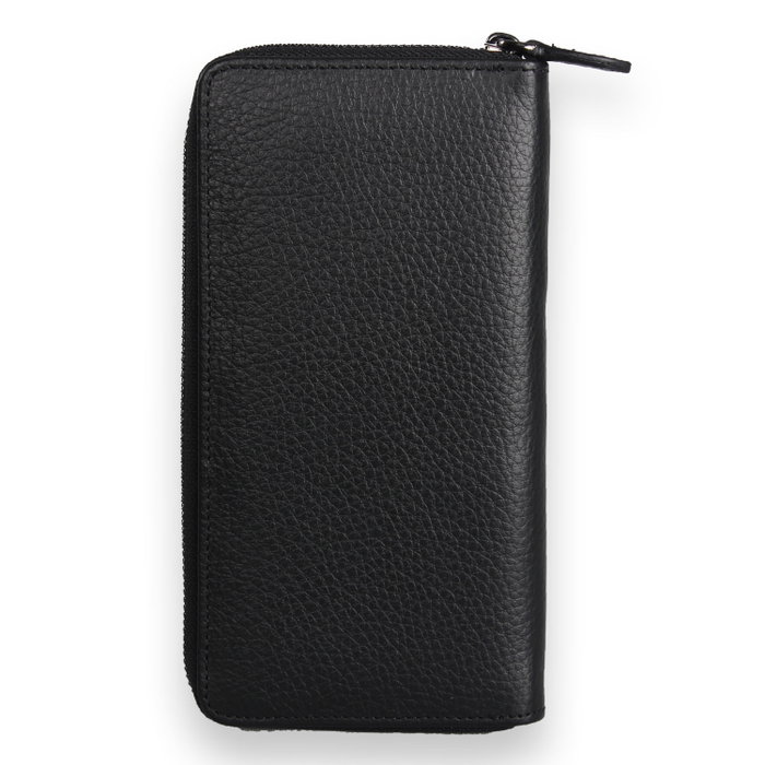 Zoozie Bags 4571 Cartera de Piel Auténtica para Mujer, Negra, 9 Tarjetas, 1 Teléfono, 17x9x2 cm