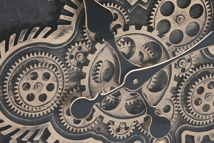 DKD Home Decor Reloj de Pared Vintage 9.5 x 86 x 86 cm Natural Blanco Pino Metal