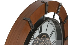 DKD Home Decor Reloj de Pared Vintage 9.5 x 86 x 86 cm Natural Blanco Pino Metal