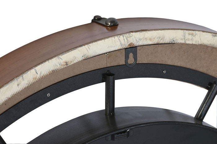 DKD Home Decor Reloj de Pared Vintage 9.5 x 86 x 86 cm Natural Blanco Pino Metal