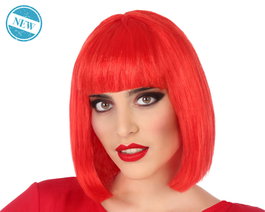Atosa Peluca Corta Roja con Flequillo