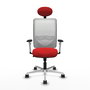 PIQUERAS Y CRESPO Silla de Oficina Zulema con Mecanismo Sincro, Rojo y Blanco
