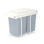 Cubo de basura Hailo Multi-Box duo L Blanco Gris Crema Acero Plástico 2 cajones 14 L Integrable (2 Unidades)