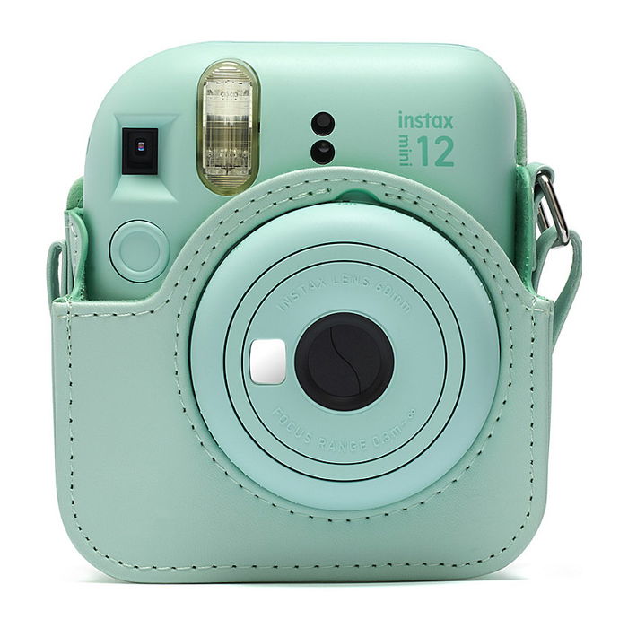 FUJIFILM Instax Mini 12 Carcasa Compacta 4177082, con Tirante, Color Verde Menta