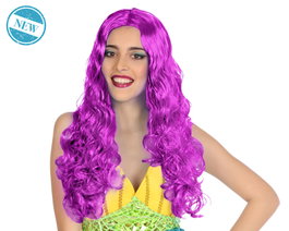 Atosa Peluca Larga Ondulada Fucsia Estilo Fantasía
